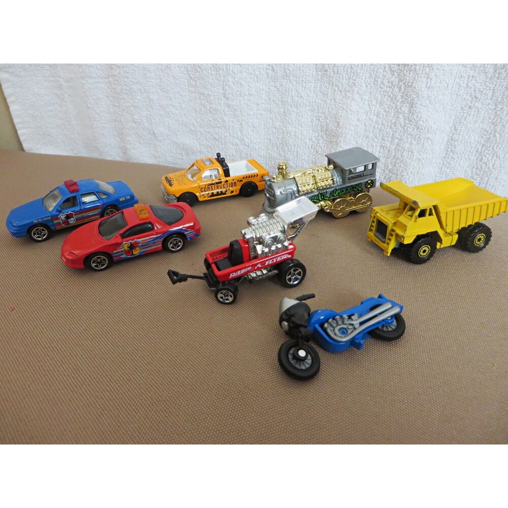 Hot Wheels Matchbox 6pc 1:64 Diecast Lot Dump Truck Train Cars Camaro Z-28